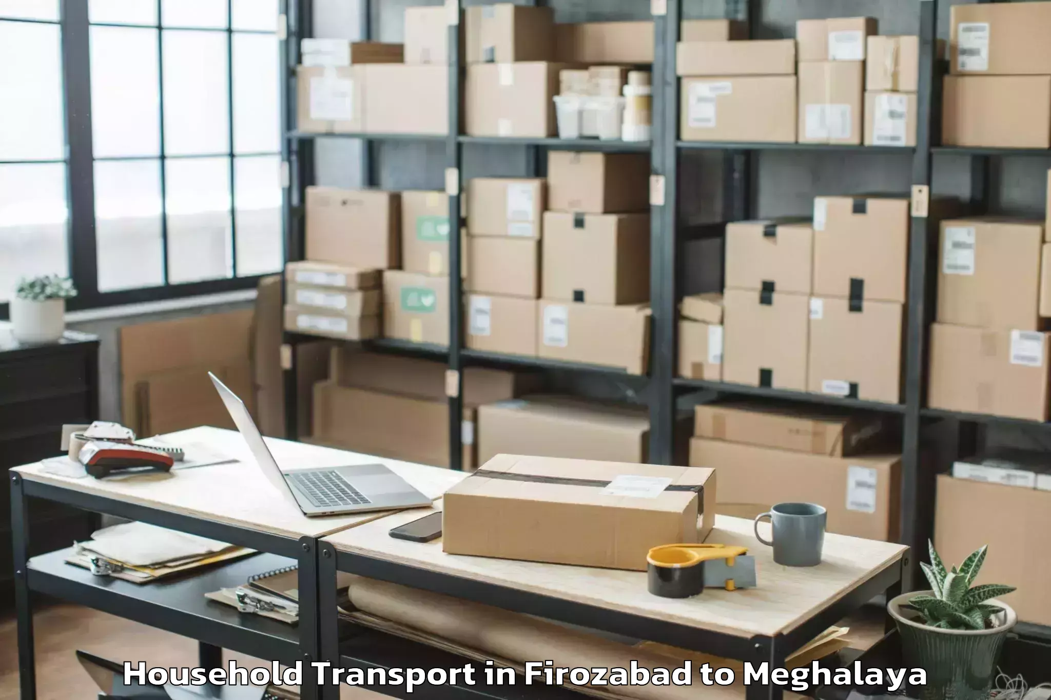 Professional Firozabad to Cherrapunji Household Transport